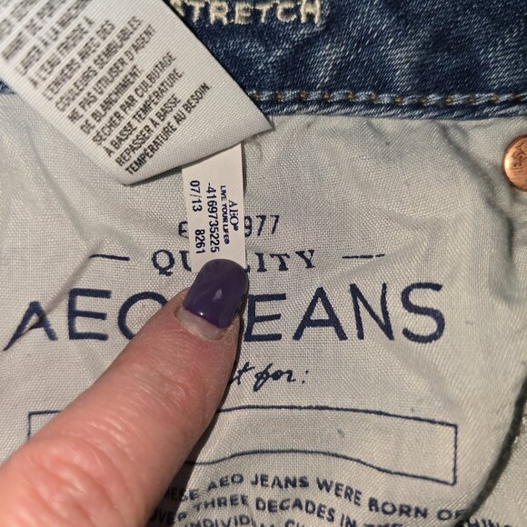 American Eagle Womens Straight Super Stretch Jeans Sz 2 Reg, 2013, Style 8261 #6 - Picture 11 of 12